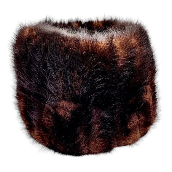 Vintage 1960s Mahogany Brown Mink Fur Cloche Hat Snow Bunny Old Hollywood Style - Picture 6 of 13